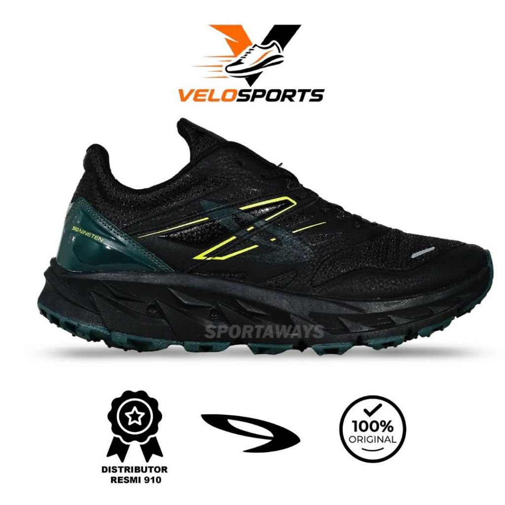 Velo - 910 Nineten Yuza Evo - Hitam/Hijau-Tua/Jingga