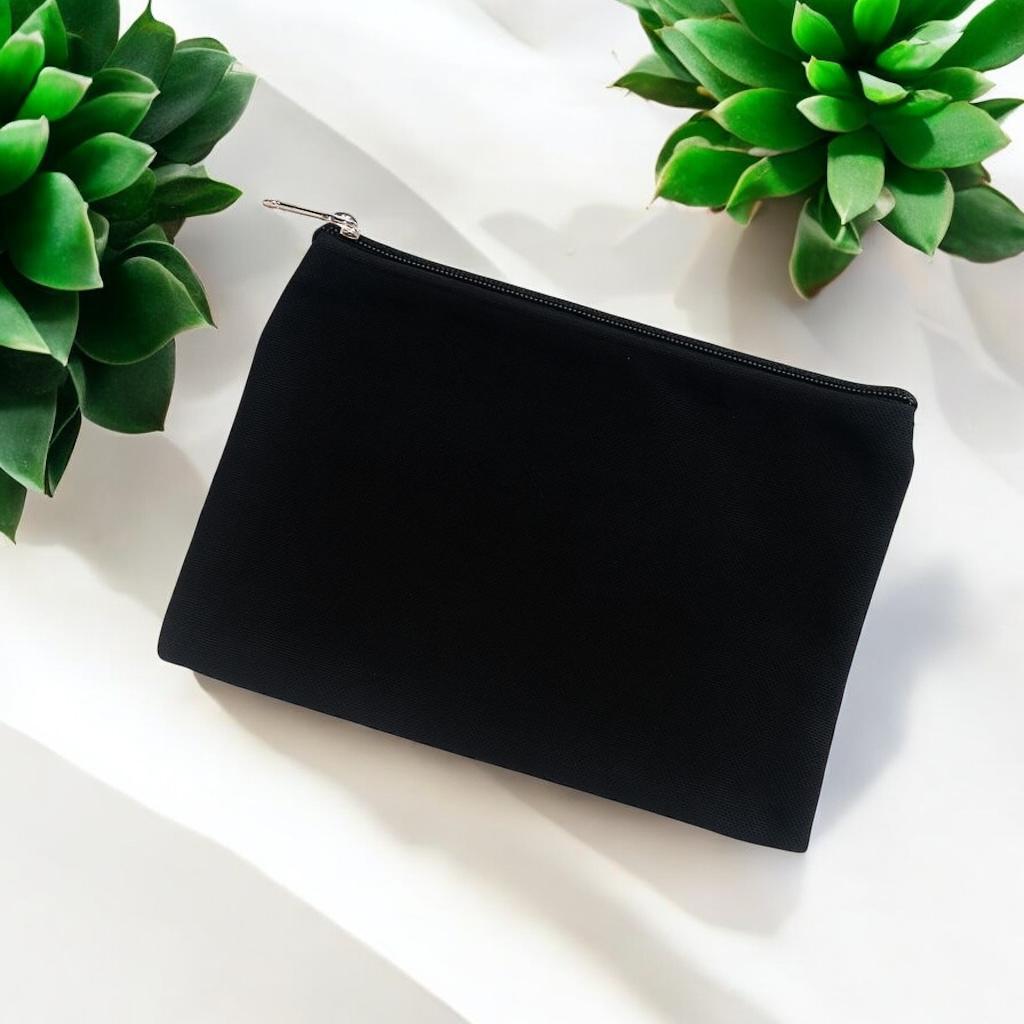 Pouch Zipper Kanvas Premium Polos - Dompet Resleting Canvas Travel Kosmetik Gadget Makeup