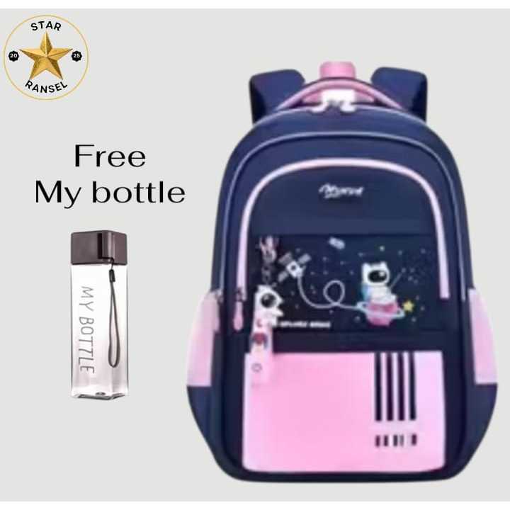 Tas sekolah anak perempuan aesthetic-Tas sekolah anak SD SMP SMA free botol-Tas sekolah anak lucu-Ta