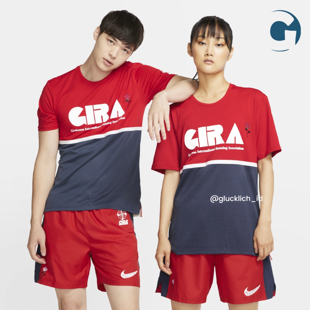 Nike,  X Gyakusou NRG Running Tee in Sport Red / Thunder Blue