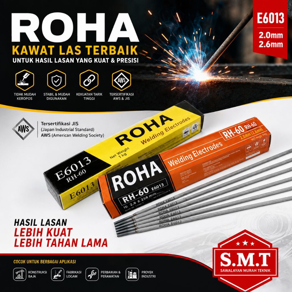Kawat Las Listrik Elektroda 2mm MORRIS ROHA E6013