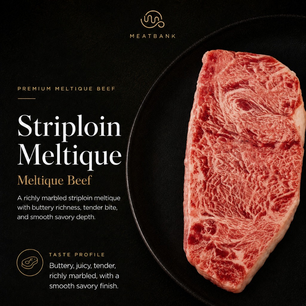 MEATBANK Premium AUS Sirloin Steak - Daging Sapi Striploin Meltique Quality Wagyu | Wagyu Steak Melt