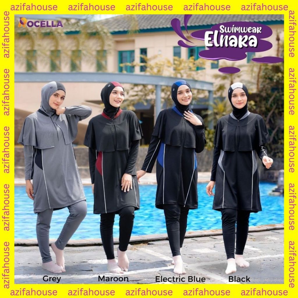 ROCELLA SWIMWEAR ELNARA - SWIMWEAR MUSLIMAH - BAJU RENANG MUSLIMAH - SWIMWEAR SYARI - BAJU RENANG SY