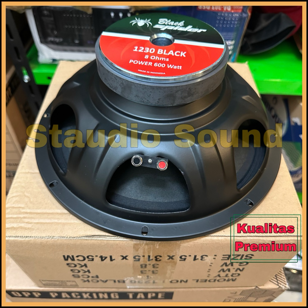 Speaker Komponen Blackspider 12 inch 1230 Black BS 1230 Black Spider Original