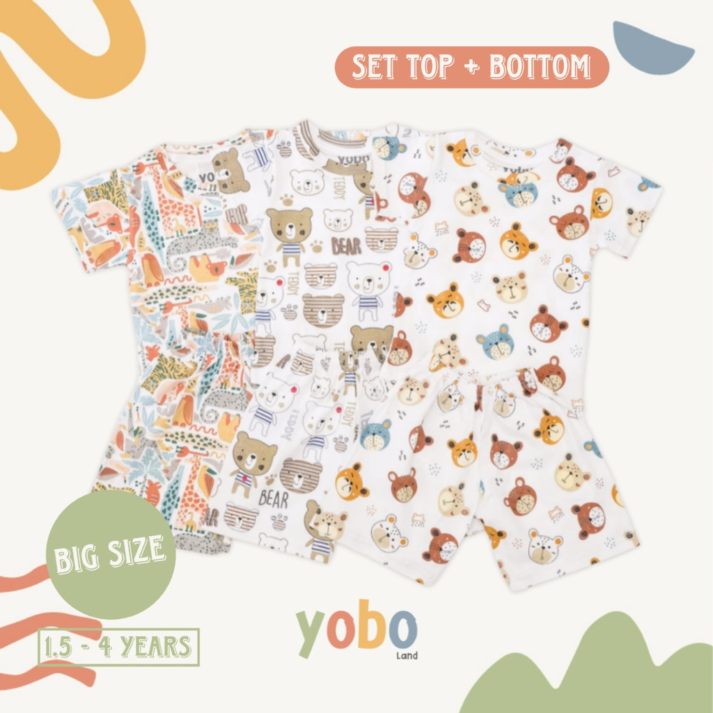 E-SET (EVERYDAY SET) YOBO | BAJU SETELAN SANTAI BAYI & ANAK (SIZE BESAR)