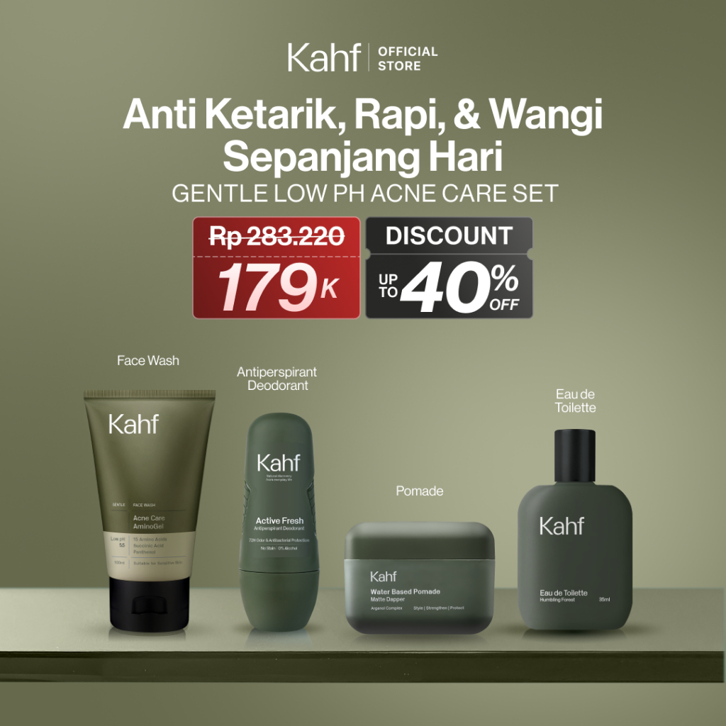 [KAHF BUNDLE 4IN1 PAKET BEBAS KUSAM : ANTI KETARIK, RAPI, & WANGI SEPANJANG HARI] Paket Grooming (Po