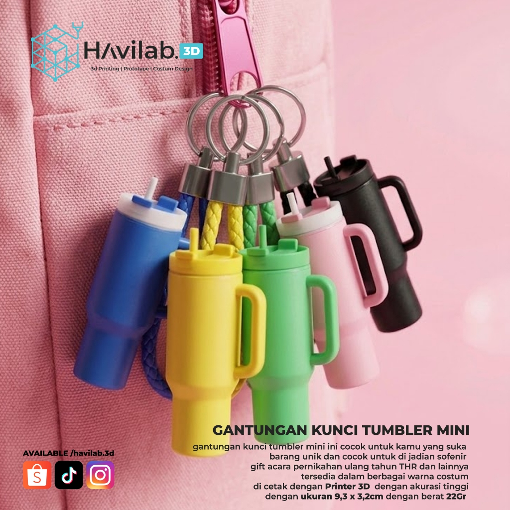Gantungan Kunci Tumbler mini tempat lipstic lipbalm | sofenir gift nama | sofenir pernikahan murah |