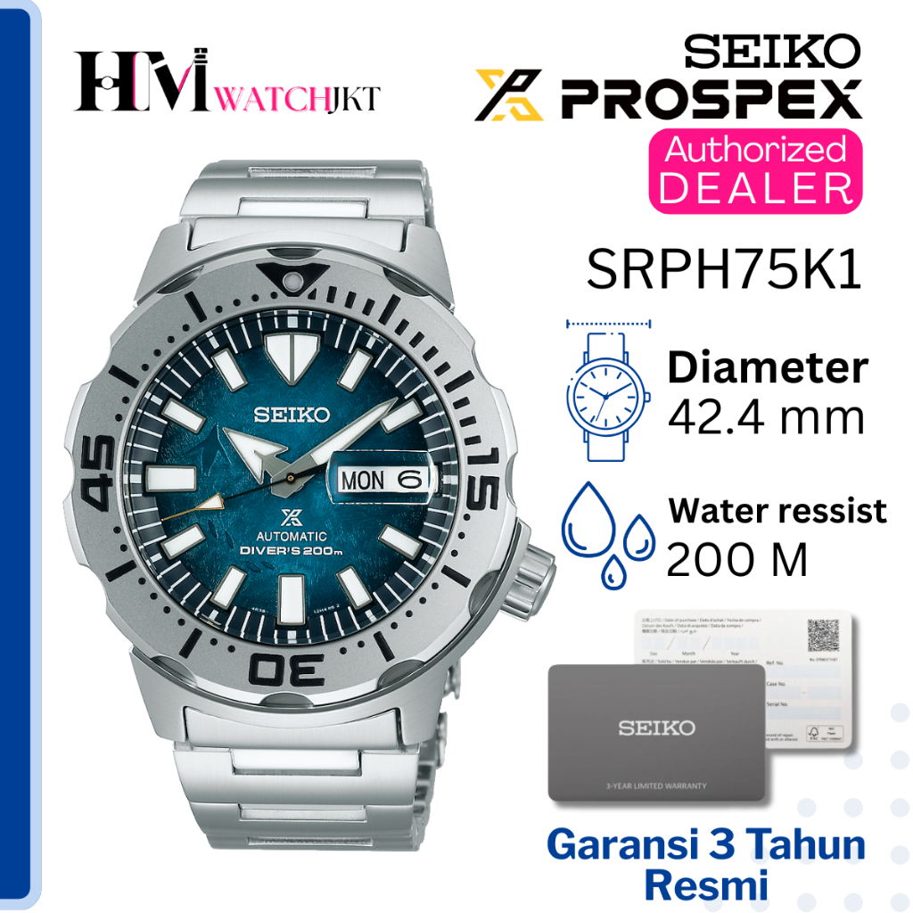 SEIKO PROSPEX SRPH75K1 Save The Ocean Jam Tangan Pria Original Analog Automatic Diver Antiair