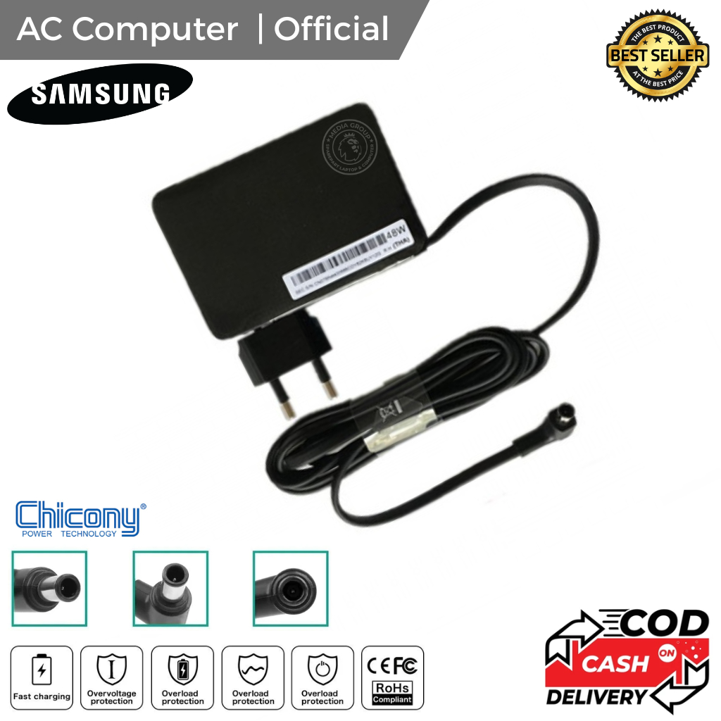 ADAPTOR CHARGER TV SAMSUNG 19V 2.53A 6.5x4.4 Laptop Adaptor 48W arger for Samsung TV Monitor 32" UN3