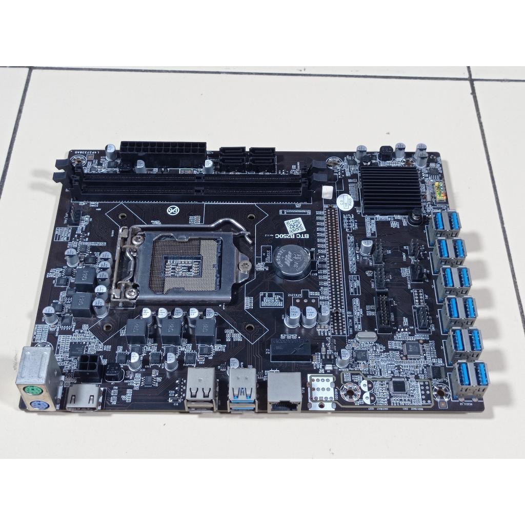 Mining Motherboard 12 VGA BTC-B250C 12 PCIE USB Slot with 6pin AUX LGA-1151 DDR4