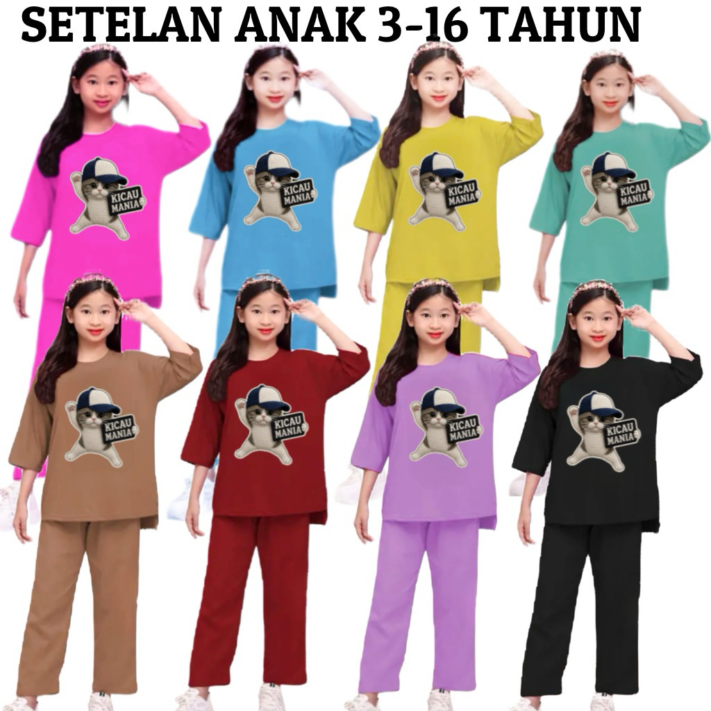 SETELAN ANAK KICAU MANIA / BAJU KICAU MANIA / SETELAN ANAKNPEREMPUAN VIRAL / KICAU MANIA