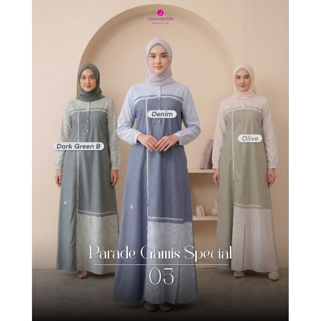 Raunapride Gamis Seragaman terbaru Parade Gamis Special 05 | Gamis Rauna Navy Kekinian | Gamis Remaj