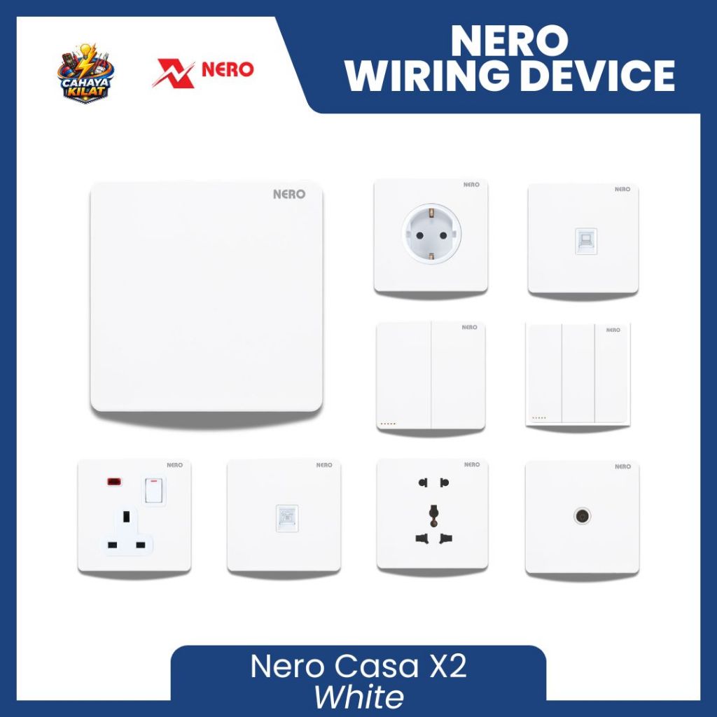 NERO CASA X2 WHITE SAKLAR STOP KONTAK