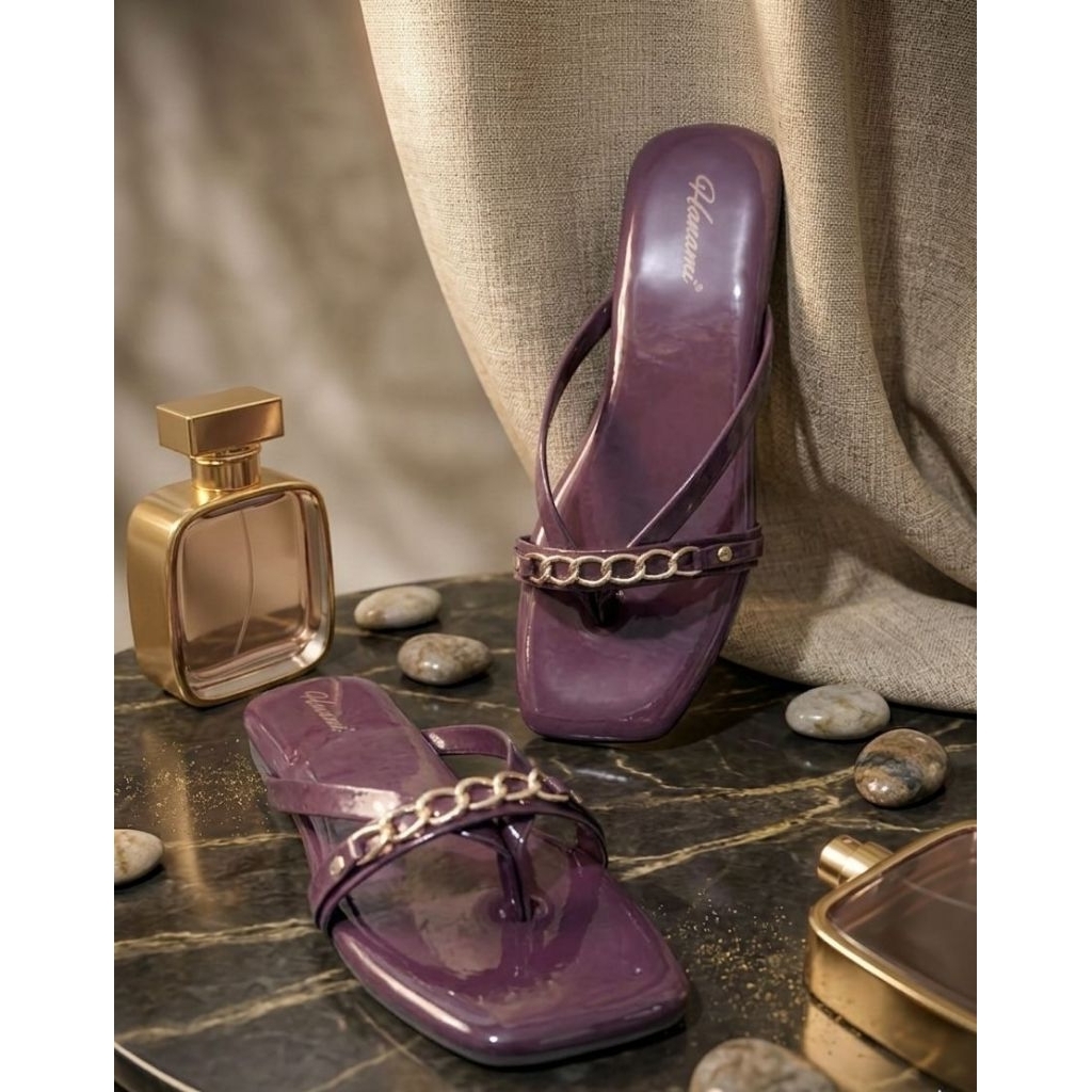Sendal teplek wanita platform jepit flat shoes HM 001