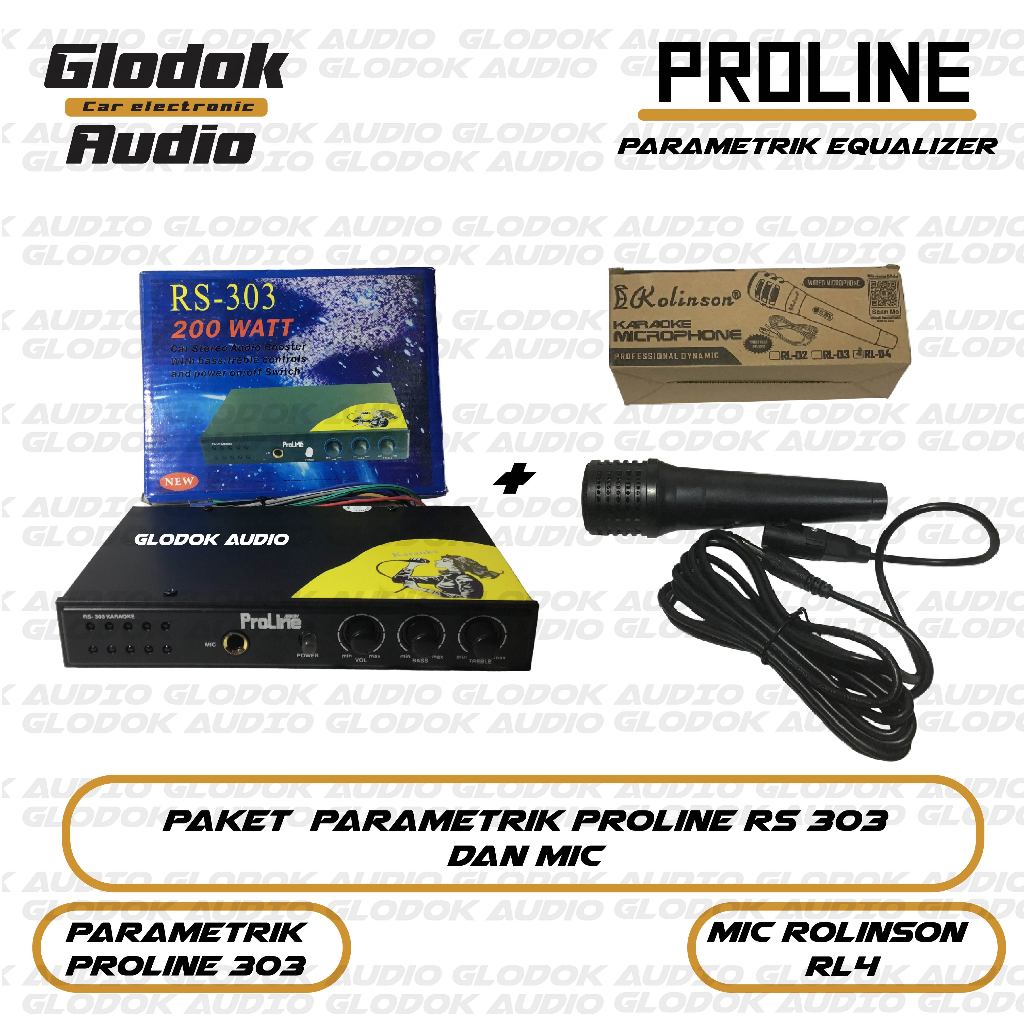 Parametrik  Equalizer PROLINE RS 303 Boster karauke Stereo dan mic rolinson