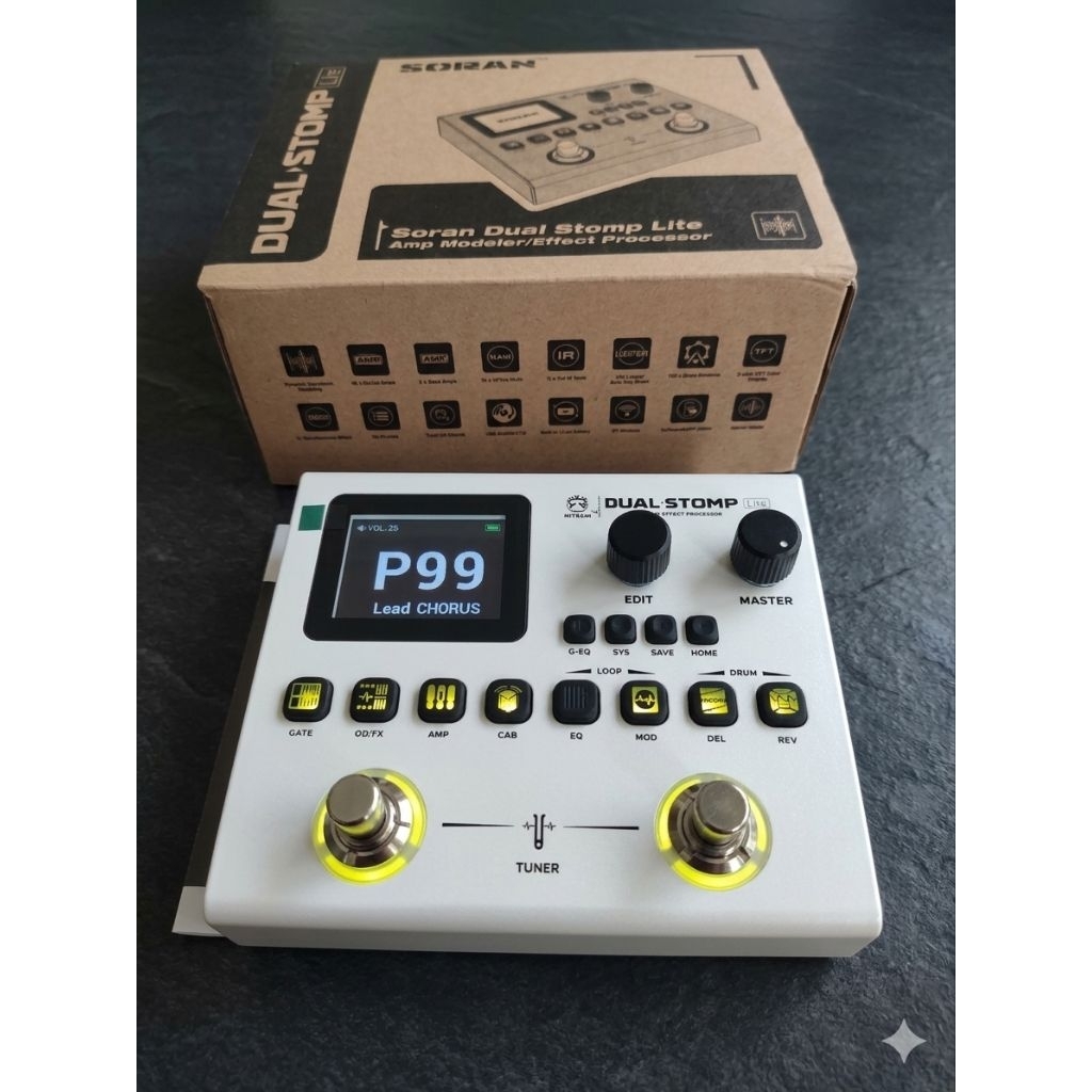 Efek Gitar Listrik Digital Soran Dual Stomp Lite