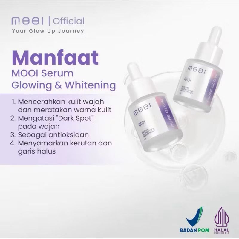 Serum Wajah Glowing Korea MOOI Pure Glow - Mencerahkan, Melembapkan, Antioksidan
