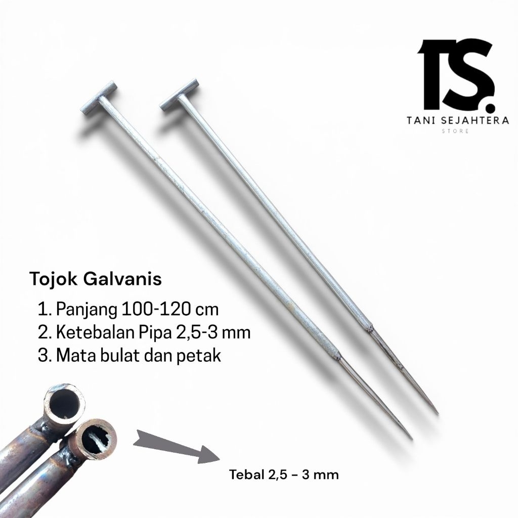 Tojok Muat Langsir Sawit Pipa Galvanis Tebal 2,5-3 mm Panjang 100-120 cm Tojok Sawit Buah Besar