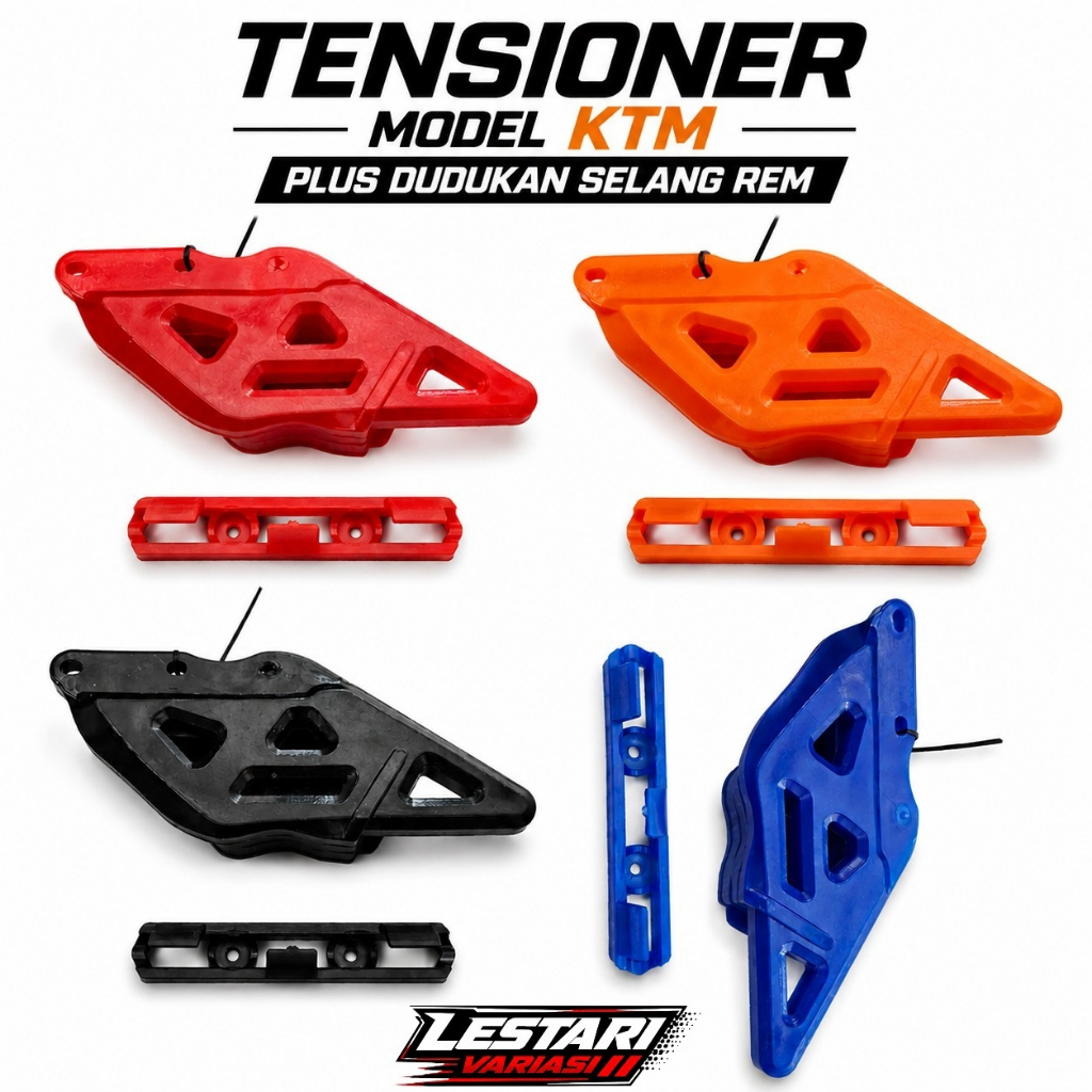 Tensioner Plus Dudukan Selang Rem Model KTM Teflon KLX CRF // Bantalan Rantai Set Dudukan Selang Rem