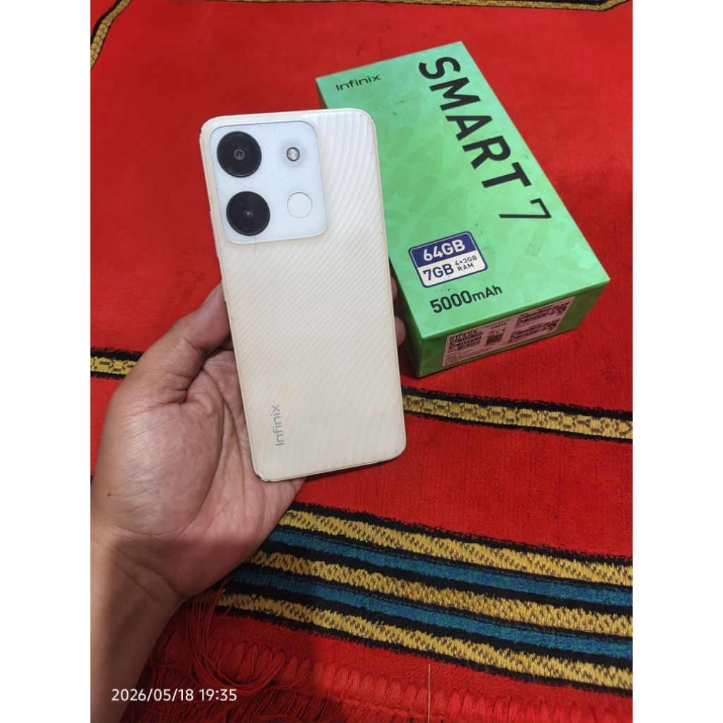 infinix smart 7 ram 4gb 64gb lengkap fulset hp game bagus garansi resmi normal murah hp bekas bagus