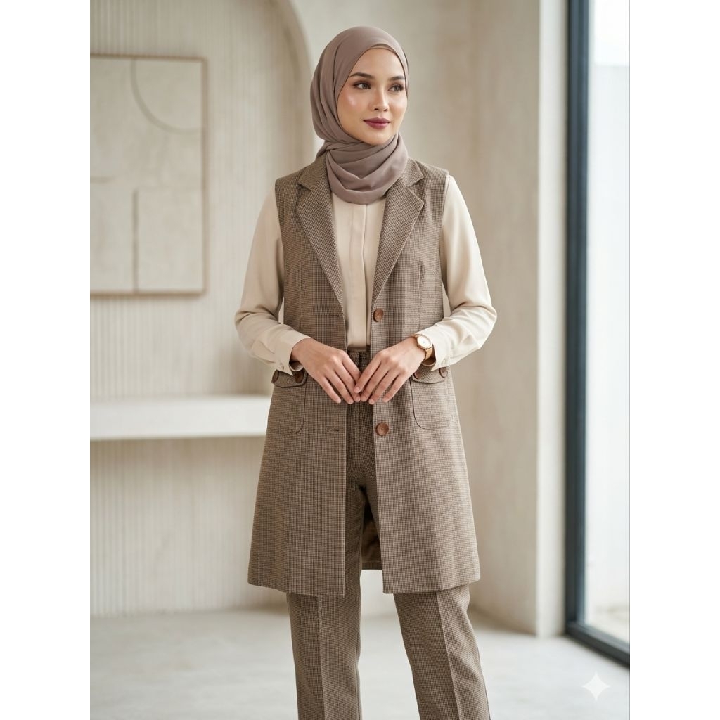Set Midi Outer Kulot | Setelan wanita | Blazer Kulot