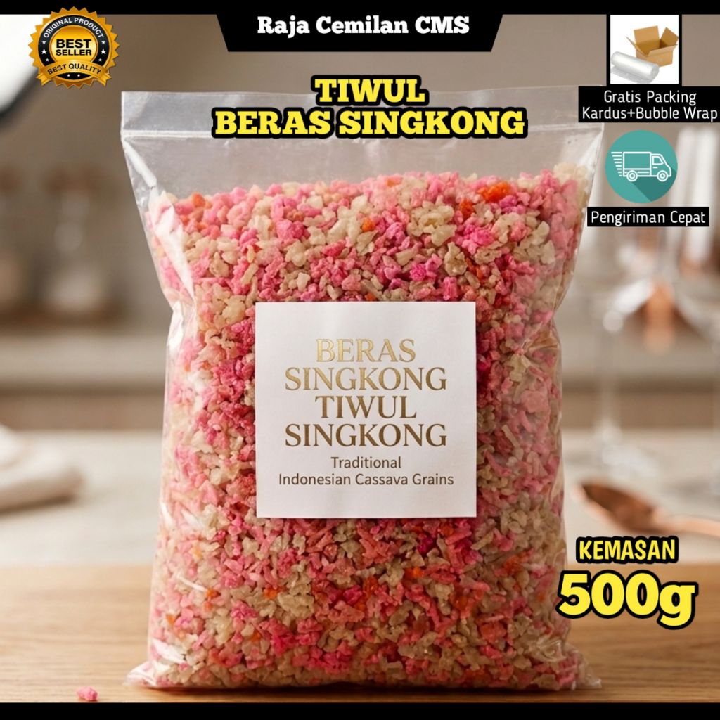 BERAS SINGKONG/Oyek Singkong/Tiwul | Asli Ciamis Berkualitas Berat 500 gram