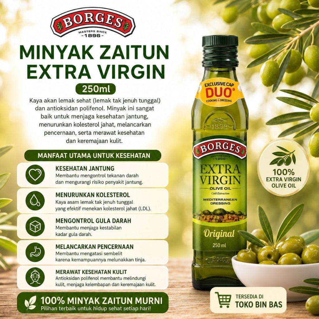 Minyak Zaitun Borges Extra Virgin 250ml  ImporSpanyol Minyak Zaitun Borges