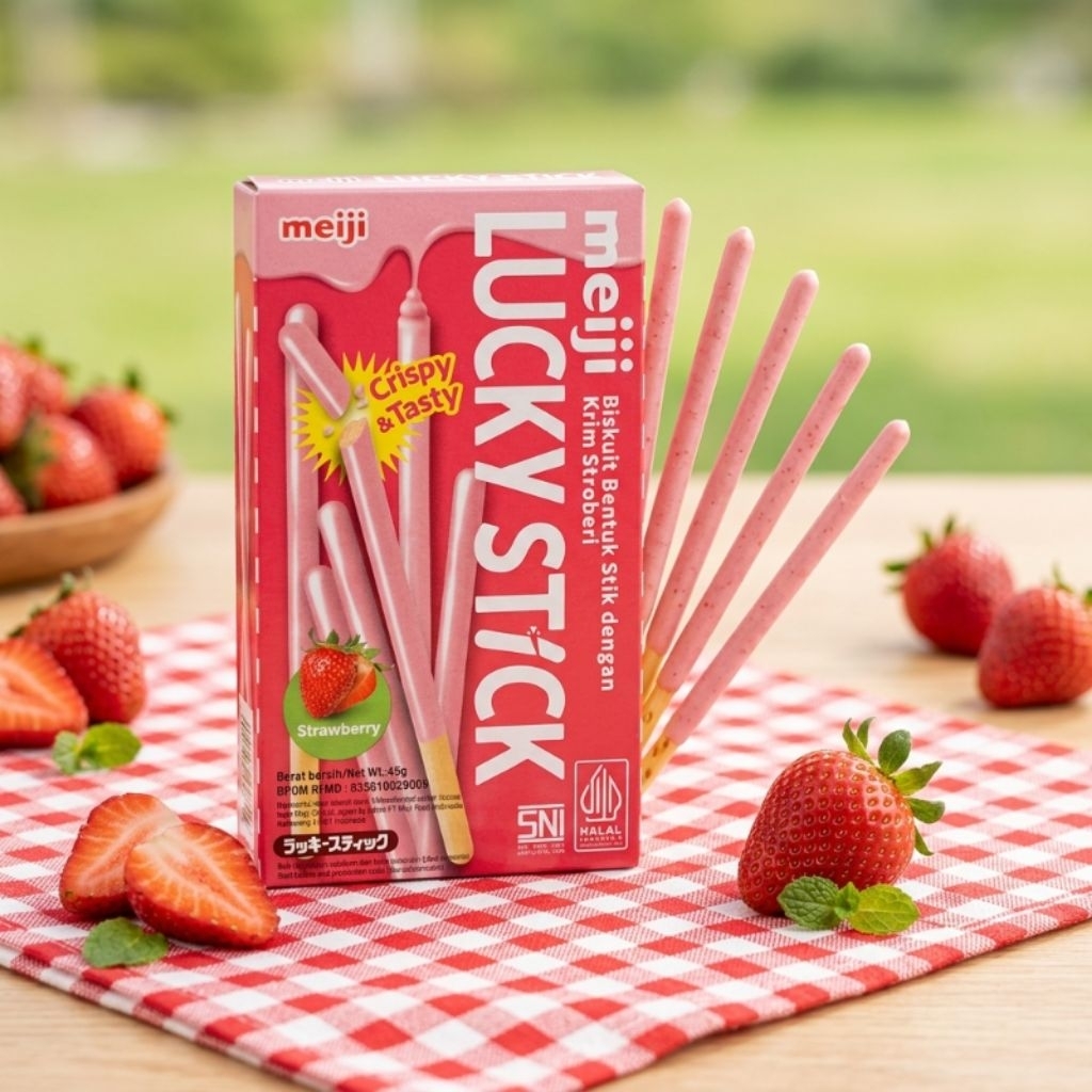 Meiji Lucky Stick Coklat & Strowbery