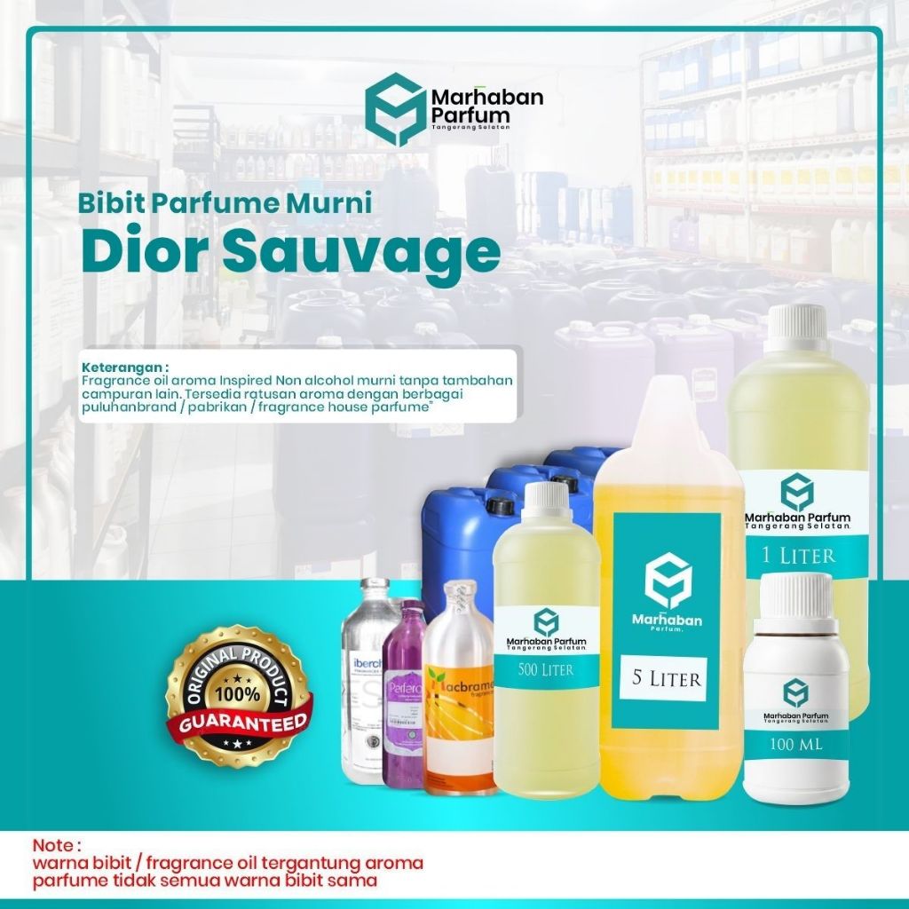 Bibit Parfume Inspired Sauvage Dior for men 100ML & 500ML – Murni 100% Tanpa Tambahan Campuran Lain