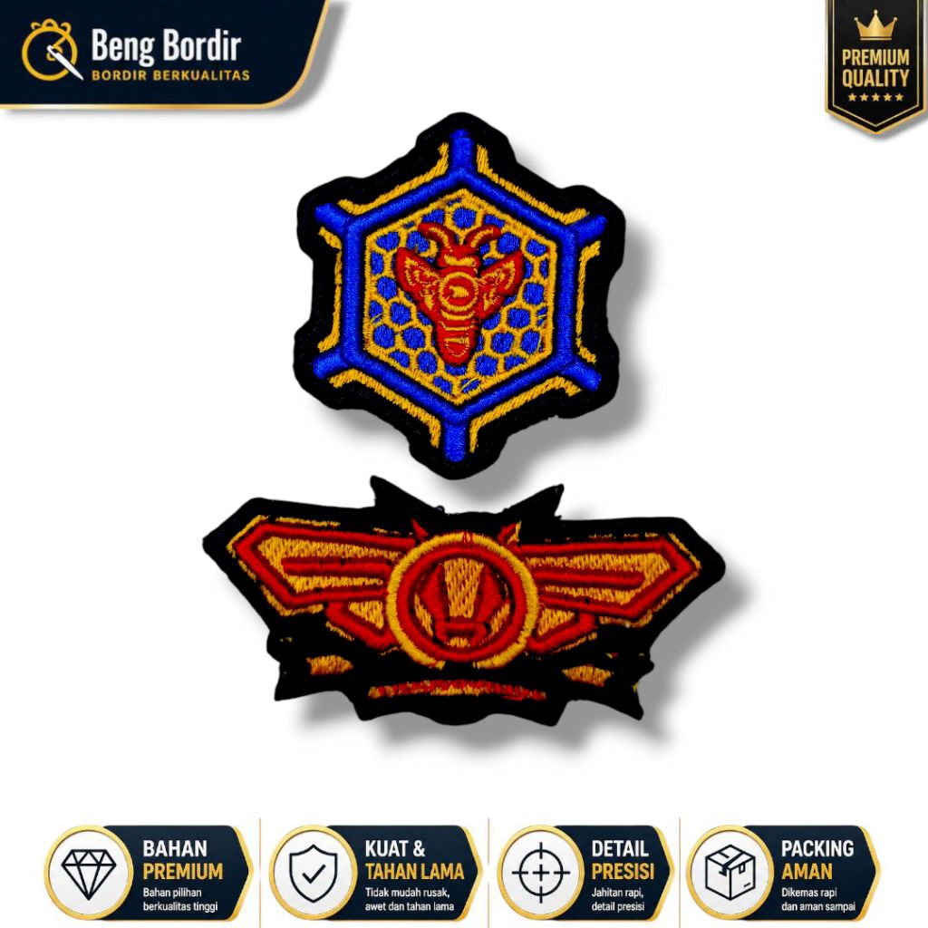 Lis Hitam||Roda Keuangan terbaru/wing Treasure/teasurer terbaru/Logo/bet/patch/brevet Saku Bordir ti