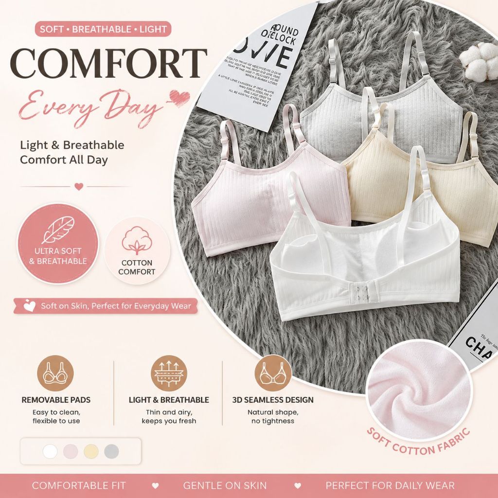 MINISET STEP 2 LAPIS dengan busa dan pengait PREMIUM SD SMP MINI SET BH BRA KATUN ANAK REMAJA PEREMP