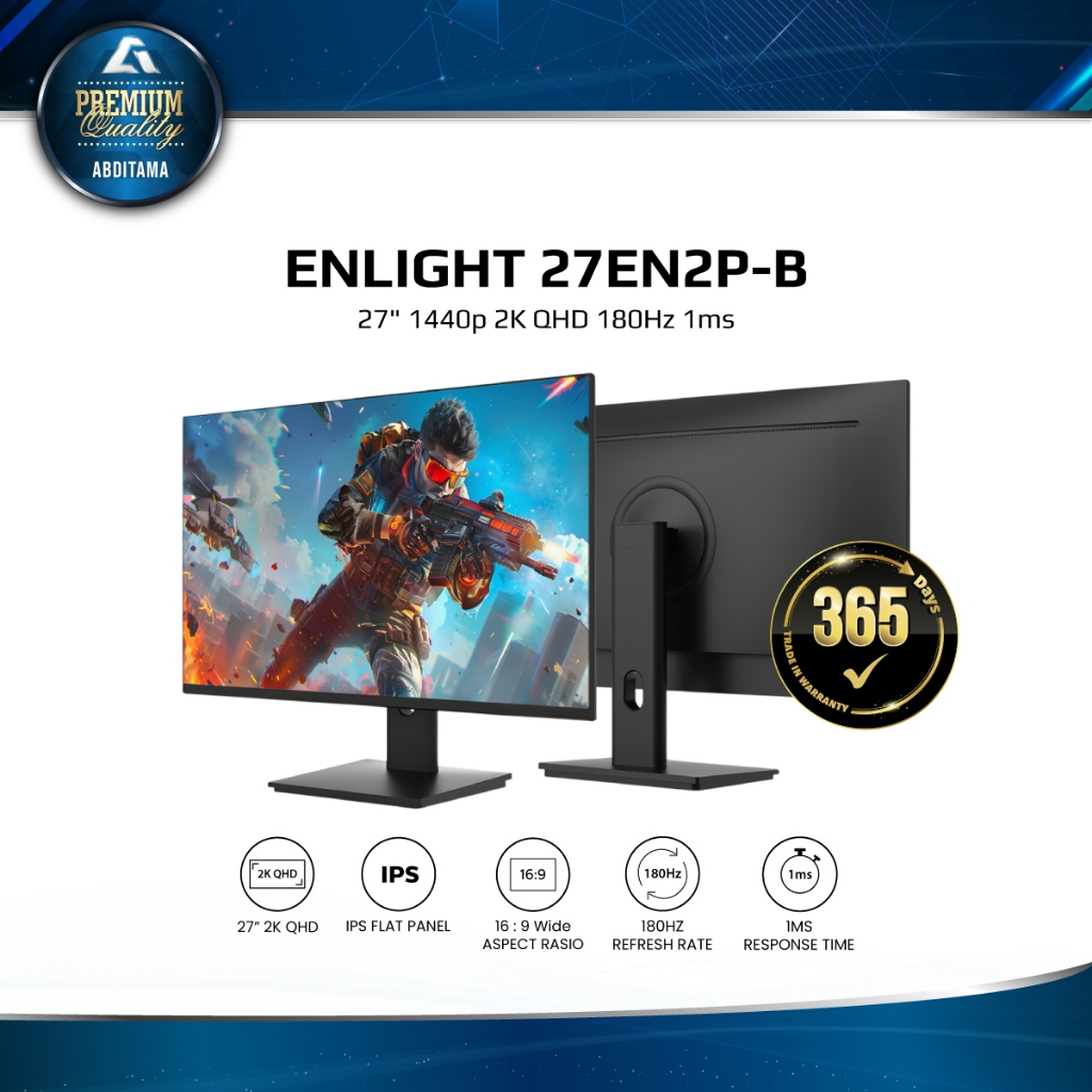 ENLIGHT 27EN2P-B IPS 27 inch 1440p 2K QHD 180Hz 1ms 99% sRGB Vesa 100x100 HDMI DP