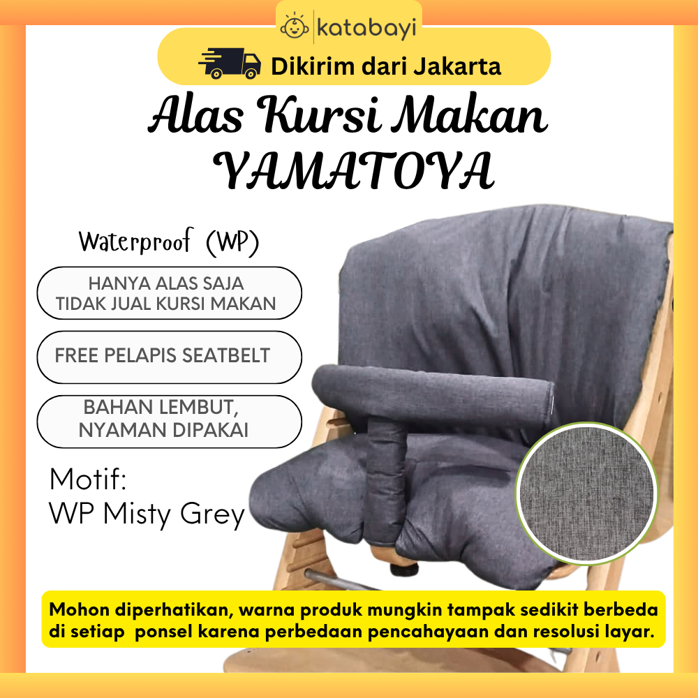Alas Kursi Makan Bayi Yamatoya MISTY GREY Suku Suku Waterproof
