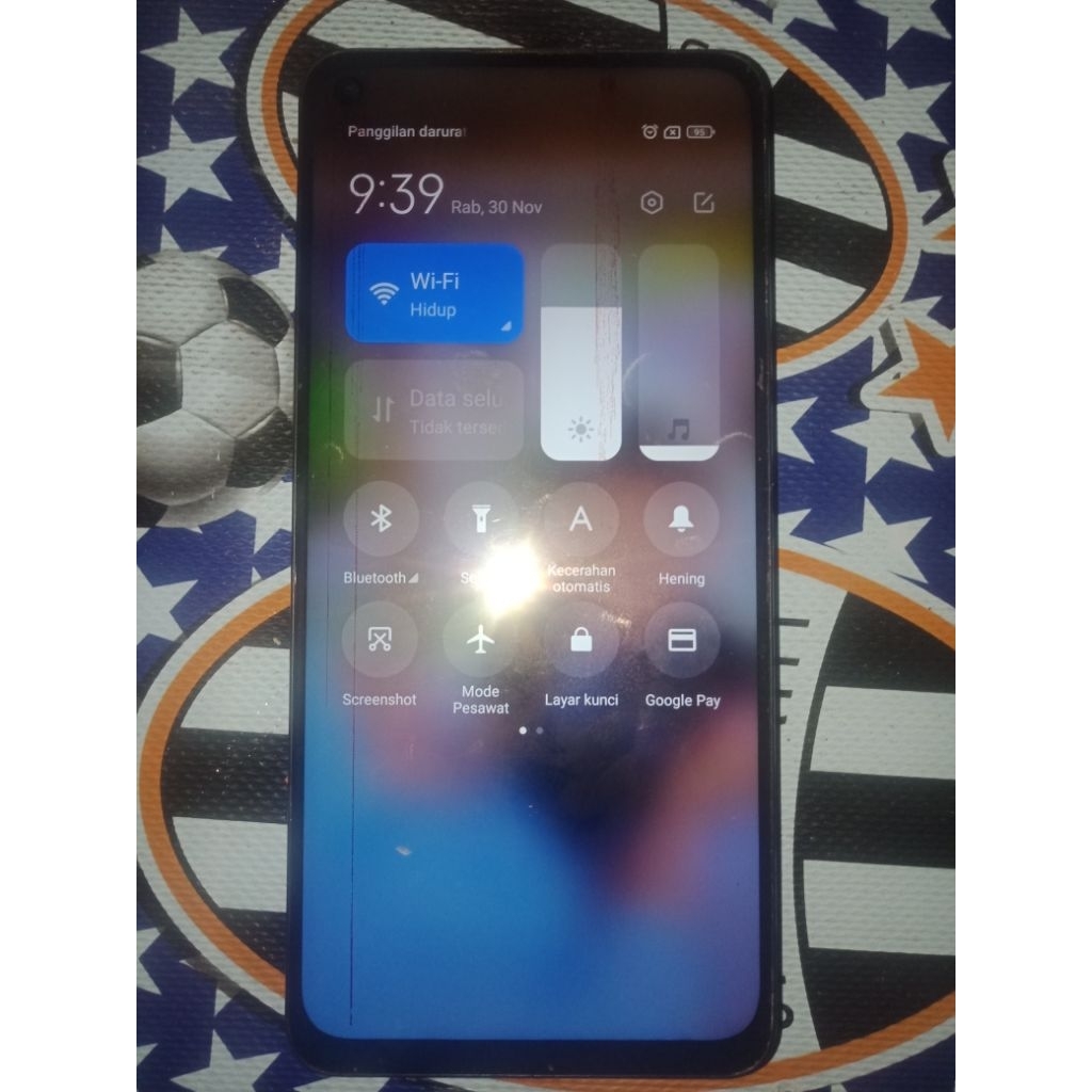 Lcd redmi note 9 copotan minus