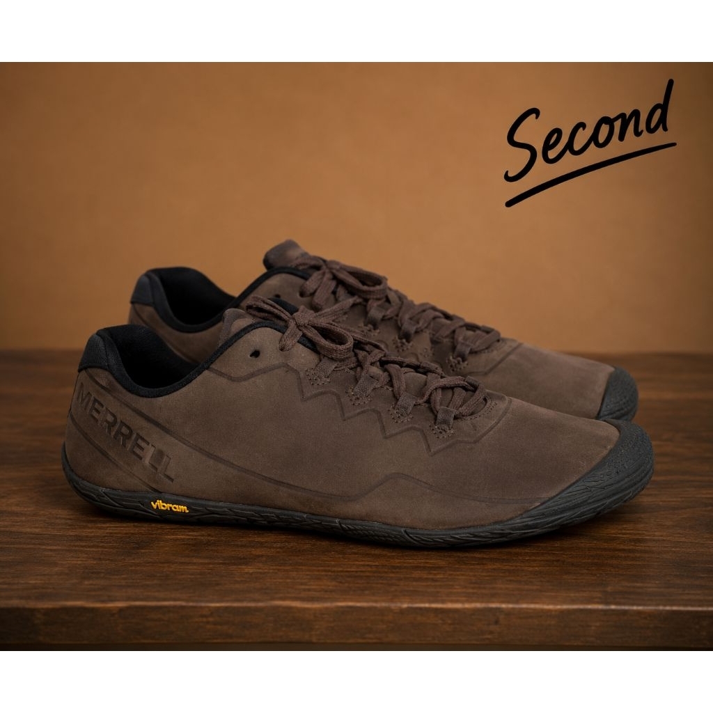Sepatu Merrell Vapor Glove 3 Luna LTR - Brown- Uk 45/ 29cm tapak Vibram (Preloved, Layak Pakai)