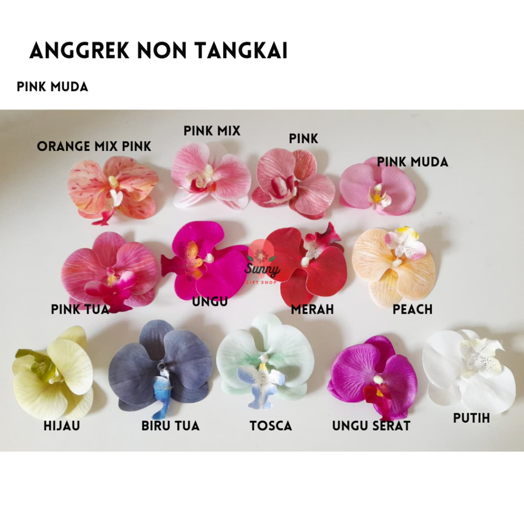 Artificial Anggrek d.9cm non tangkai / Orchid Artificial / Artificial Anggrek tidak tangkai / Bunga 