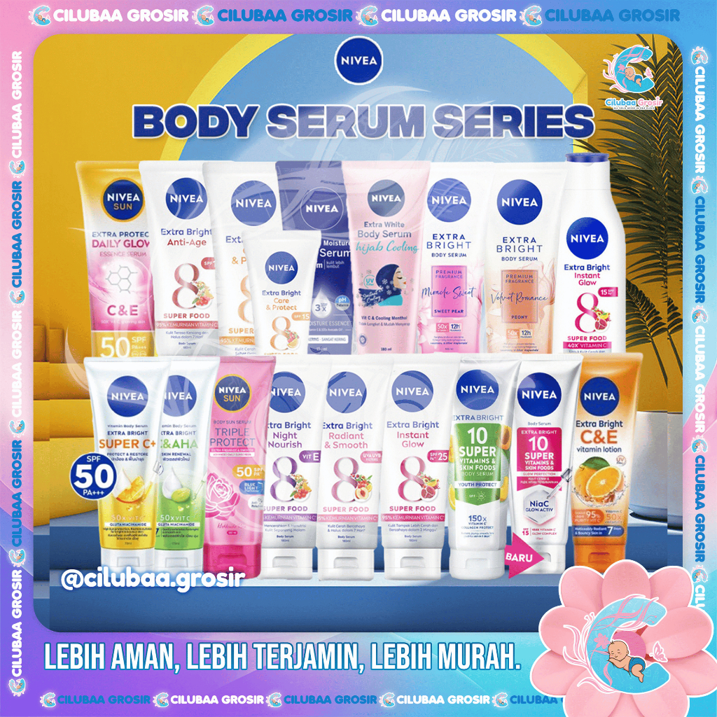 NIVEA Body Serum Extra White || Care and Protect 70ml 180ml || Night || Radiant || Instant Glow || H