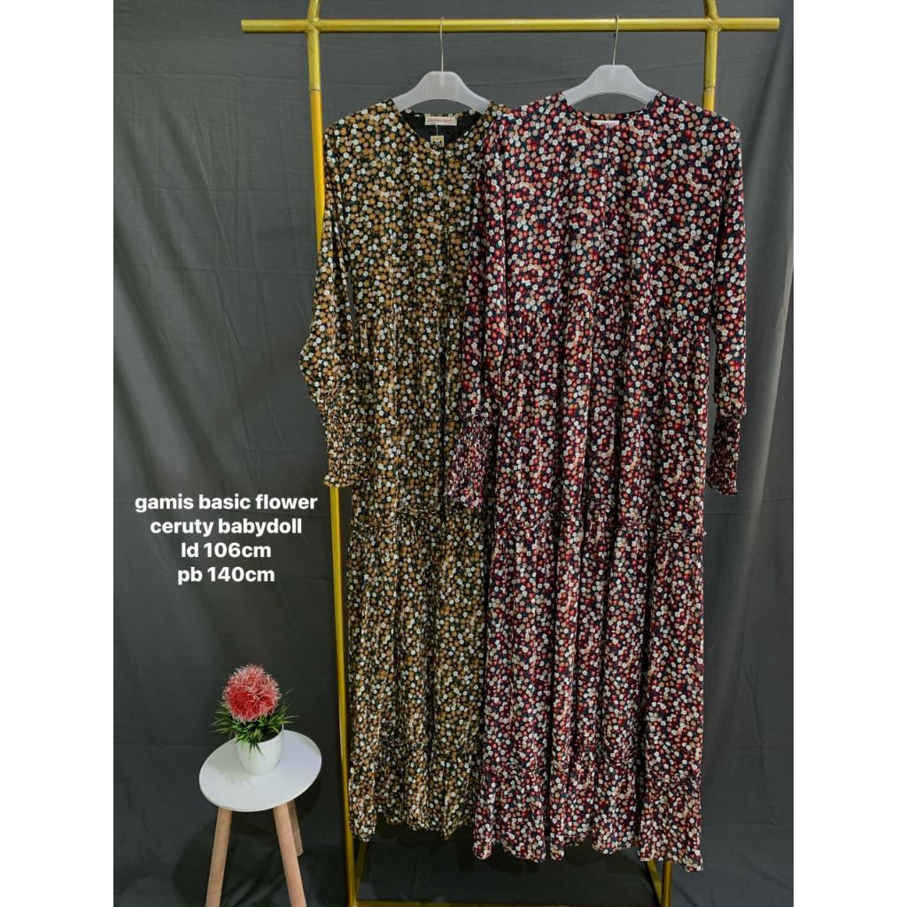 GAMIS BASIC FLOWER CERUTY MONA SYAR'I