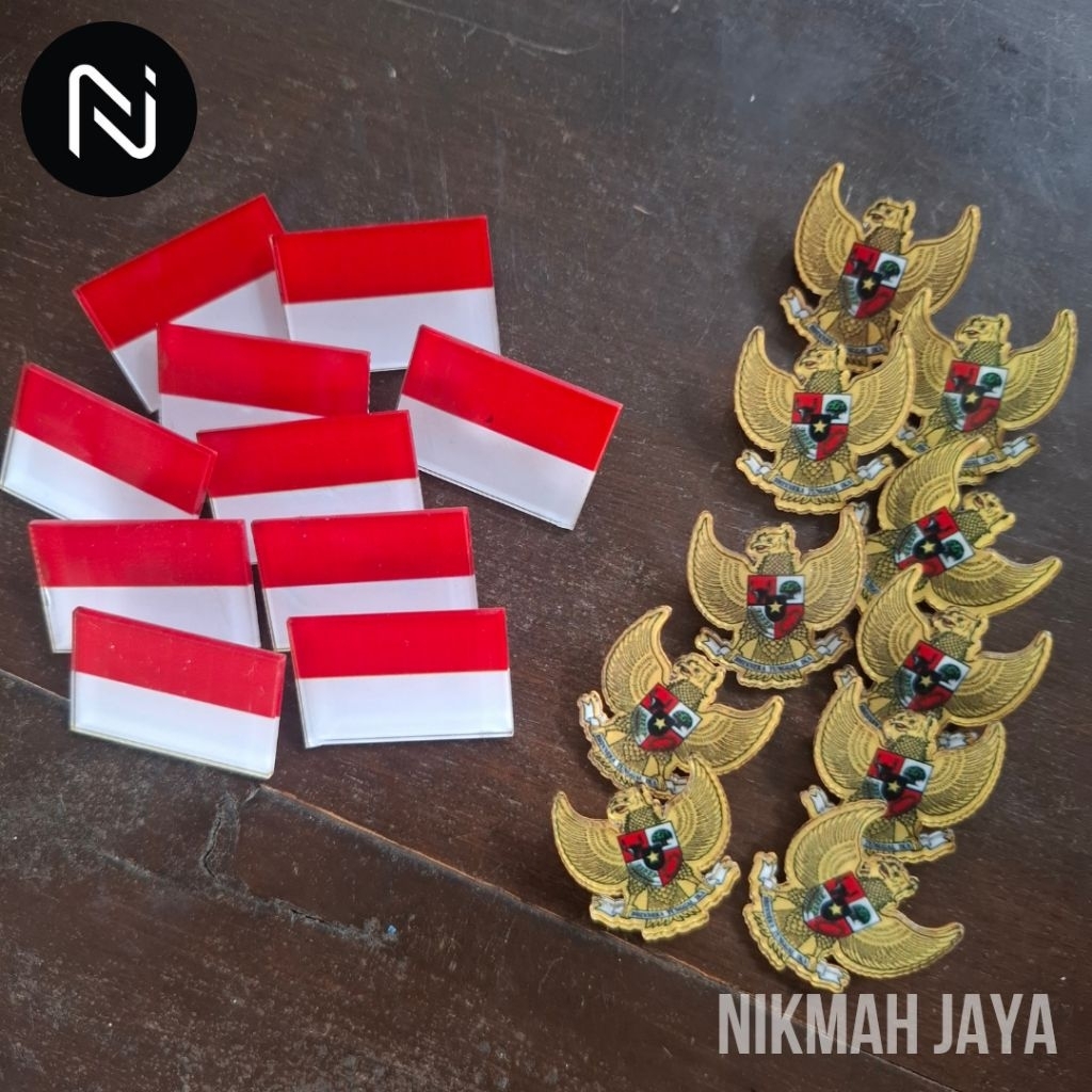 Pin Bendera Merah Putih dan Garuda - Pin Bendera Merah Putih -Pin Garuda - Pin Merah Putih - Atribut