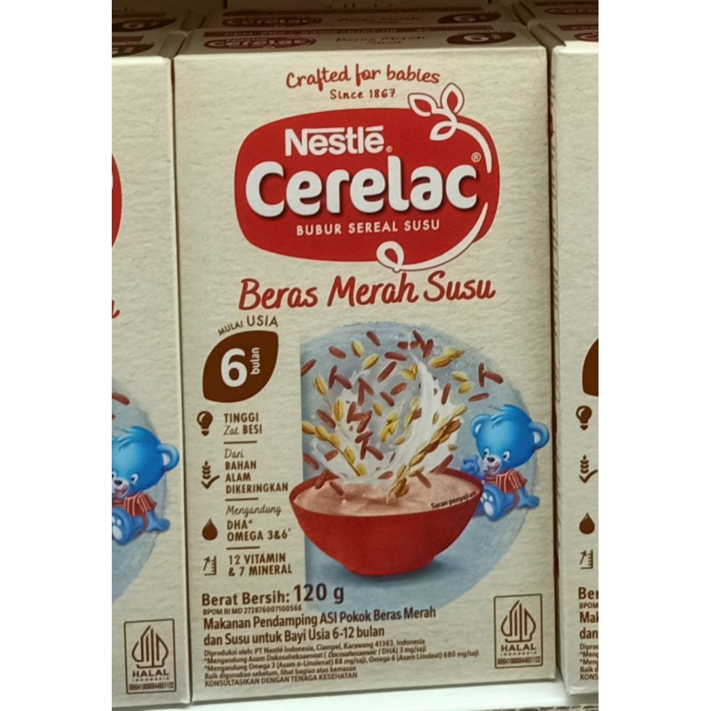 Nestle Cerelac Bubur Bayi Instan Susu Beras Merah Susu 120 Gr Bubur Sereal Susu