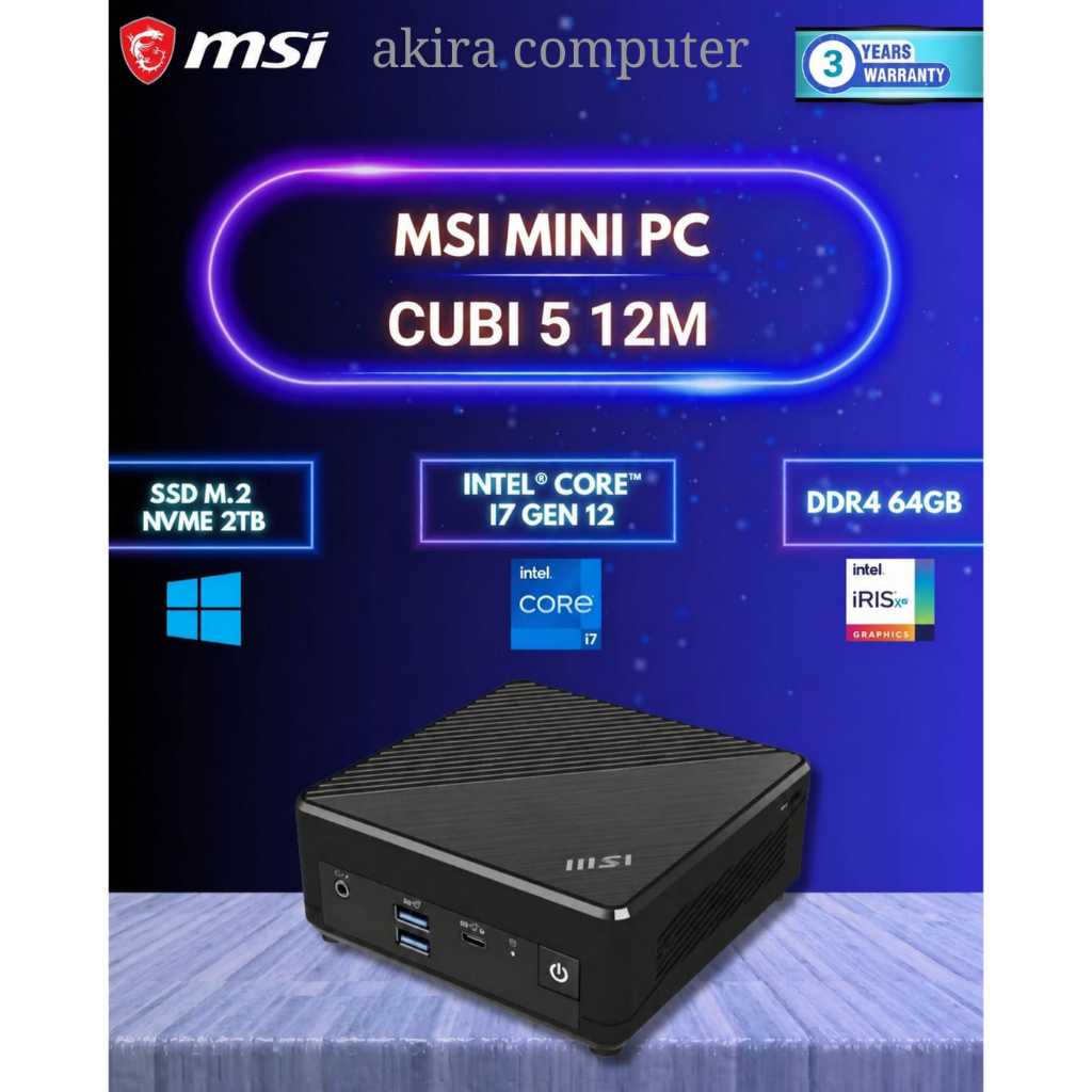 MINI PC MSI I7 GEN 12 FULLSET +WIN 11 +RAM +SSD | MSI CUBI 5 12M | MSI CUBI I7 GEN 12