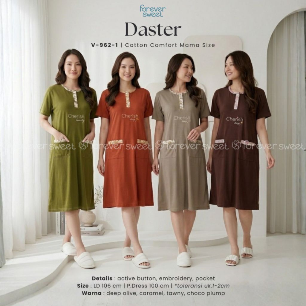 FOREVER SWEET - Daster Mama Size - Daster Midi  cotton Comfort Mama Size