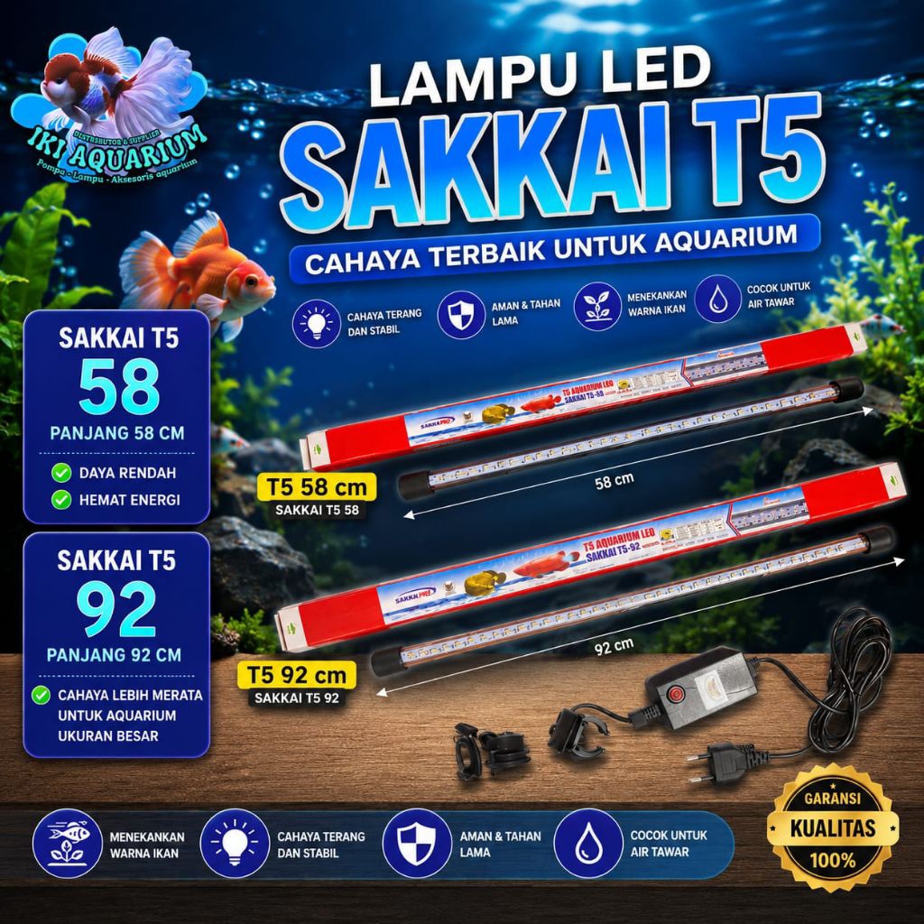 LAMPU AQUARIUM TANNING LED SAKKAI T5 58, T5 92