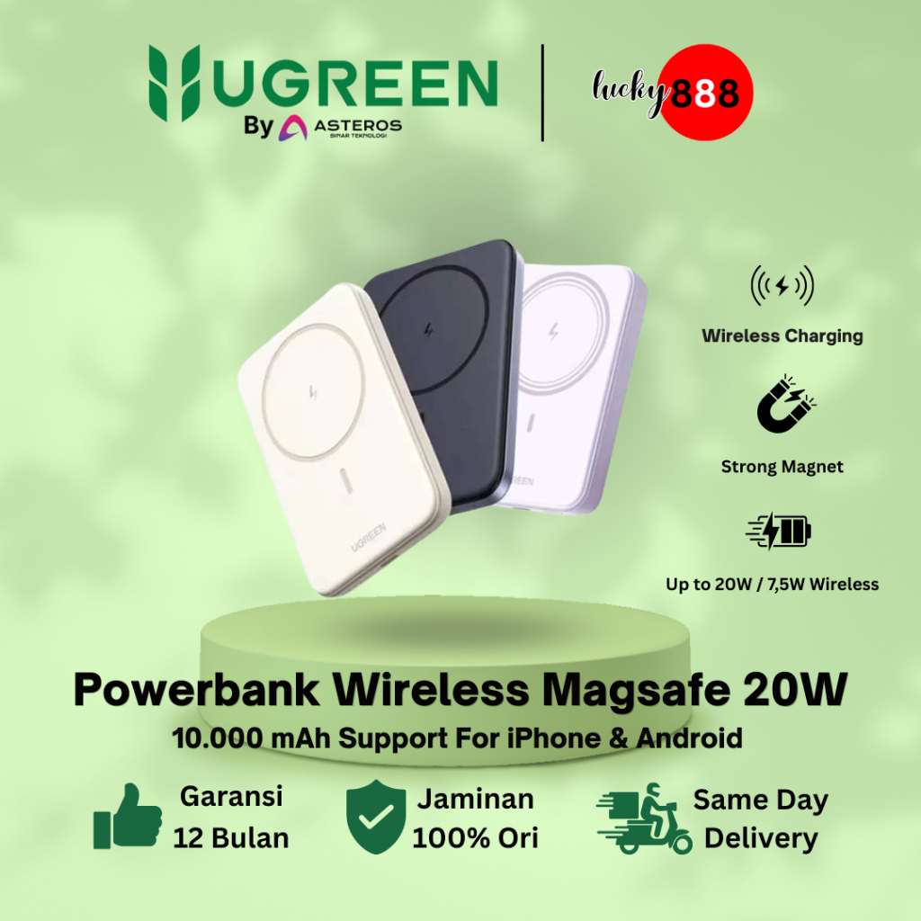 UGREEN PowerBank Magnetic Magsafe Wireless Fast Charging 20w 10000mAh for iPhone 12 13 MFI