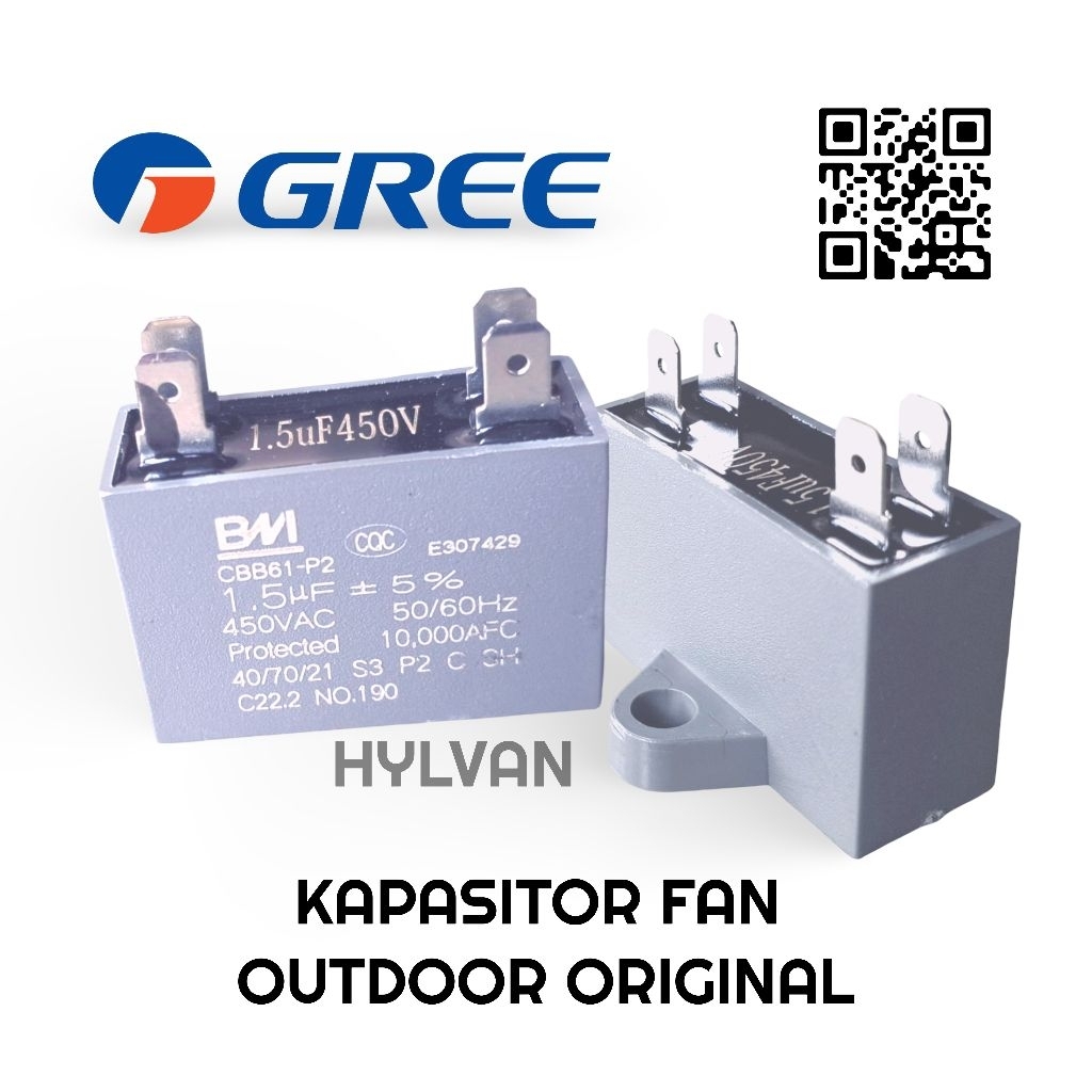 KAPASITOR FAN OUTDOOR AC GREE 1/2 - 1PK