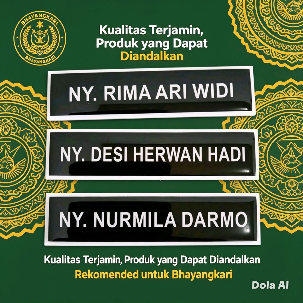 Name Tag / Nama Dada Khusus Bhayangkari TNI-POLRI