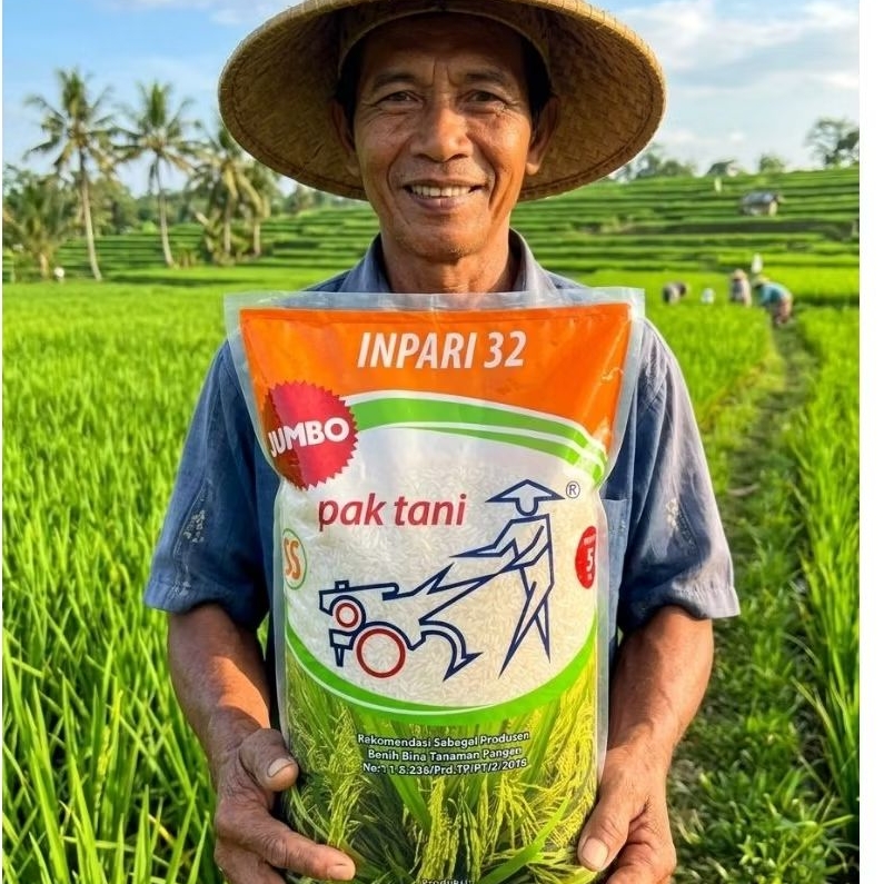 Inpari 32 jumbo SS benih padi kualitas super merk pak tani  kemasan 5kg  (+)free Ongkir