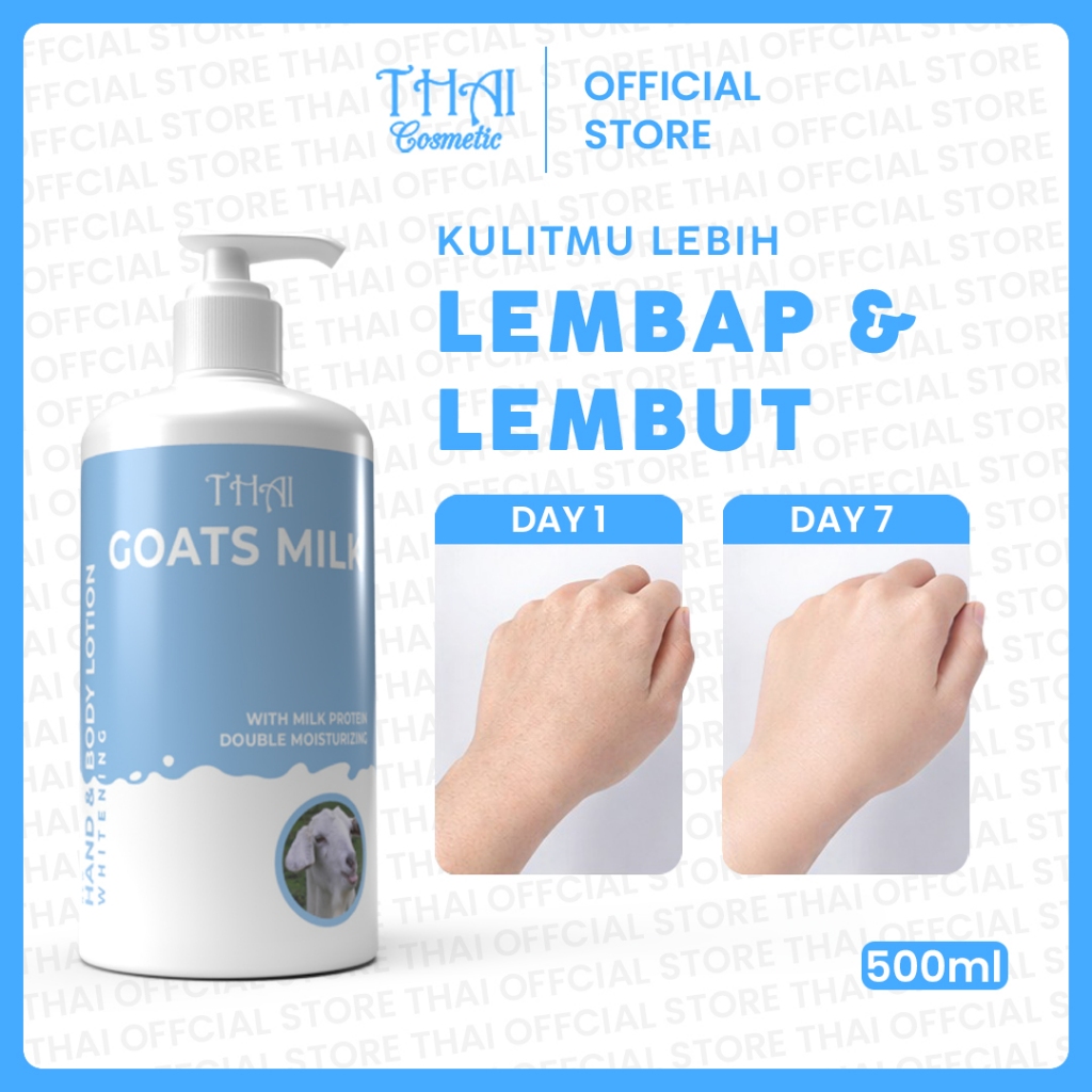 Thai Goats Milk Hand Body Lotion 500ml - Lotion Susu Kambing Pemutih