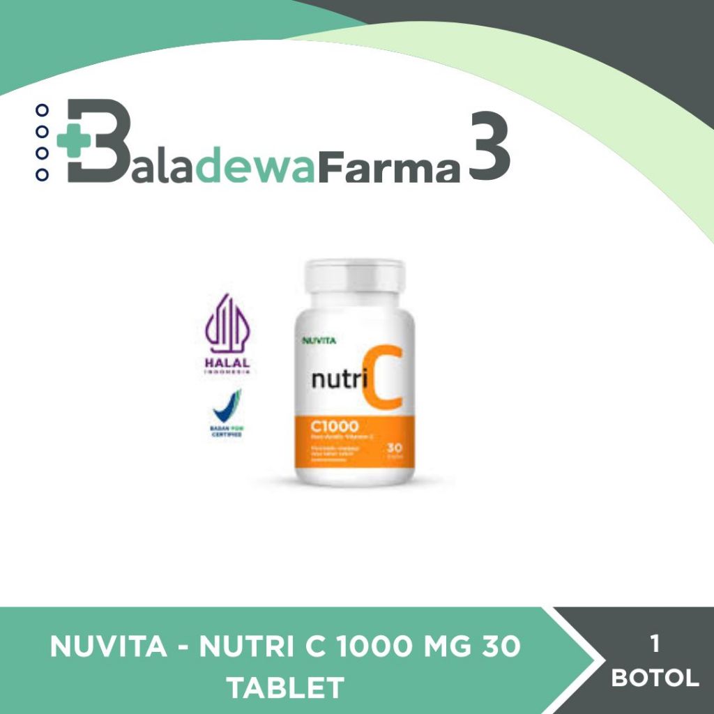 NUVITA NUTRI C 1000MG 30 TABLET VITAMIN C AMAN DI LAMBUNG
