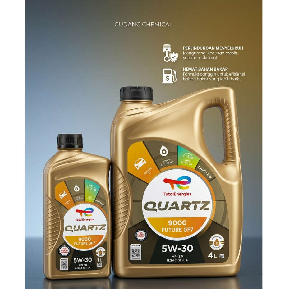 OLI TOTAL Quartz 9000 5W-30 GF-7 API SQ Pelumas Mesin SAE 5W30 Mobil Original